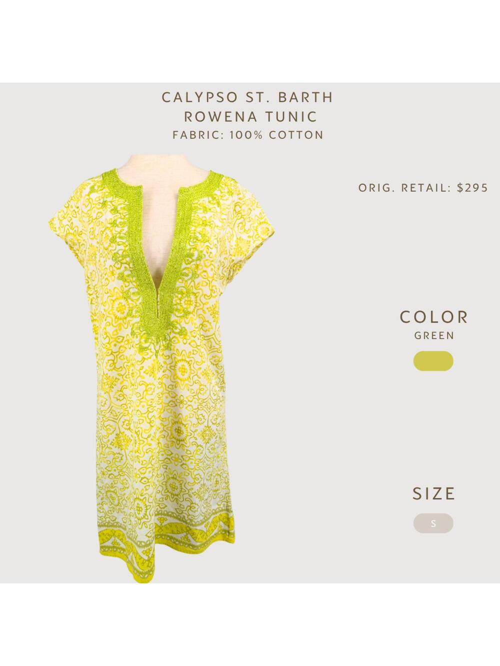 Calypso St. Barth Rowena Tunic Dress S - Picture 2 of 9